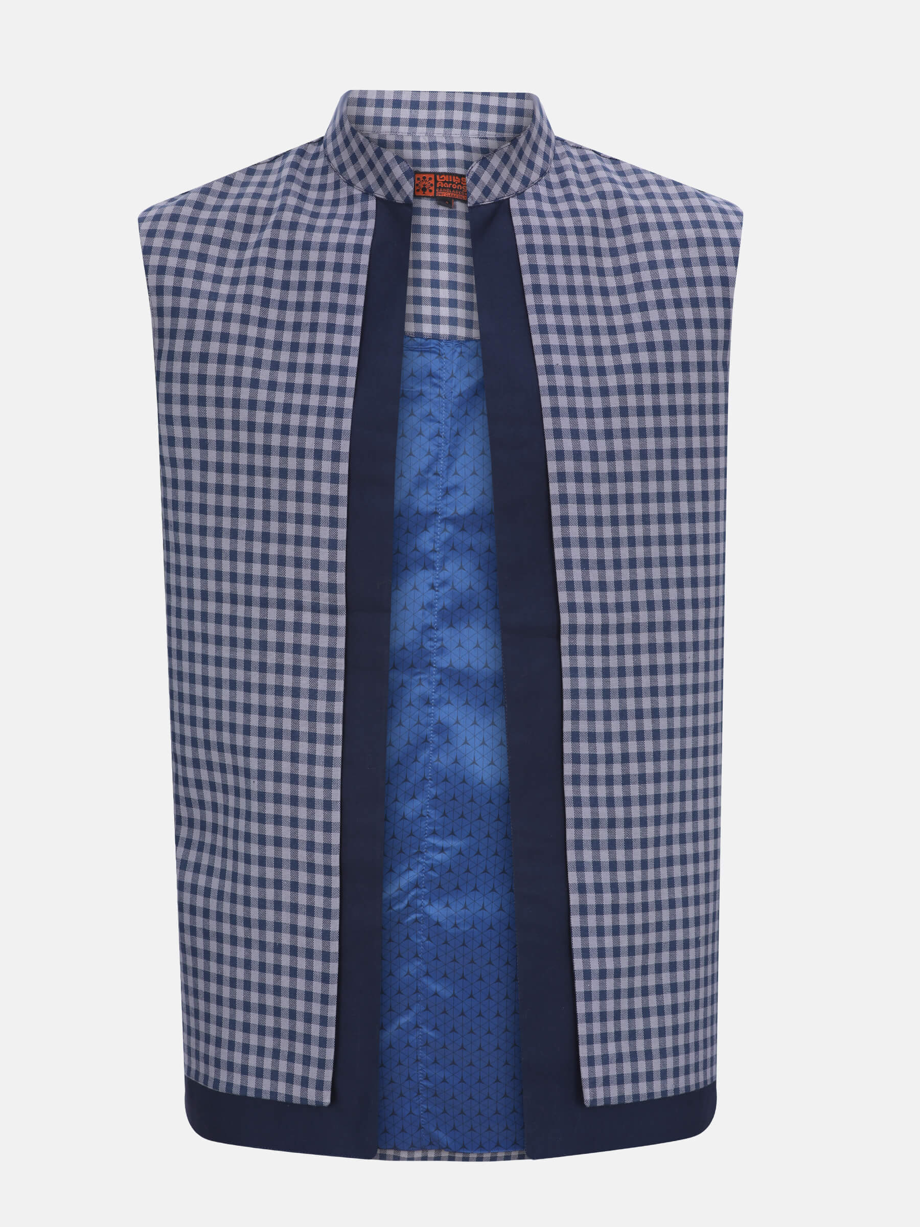Midnight Blue Check Cotton Coaty